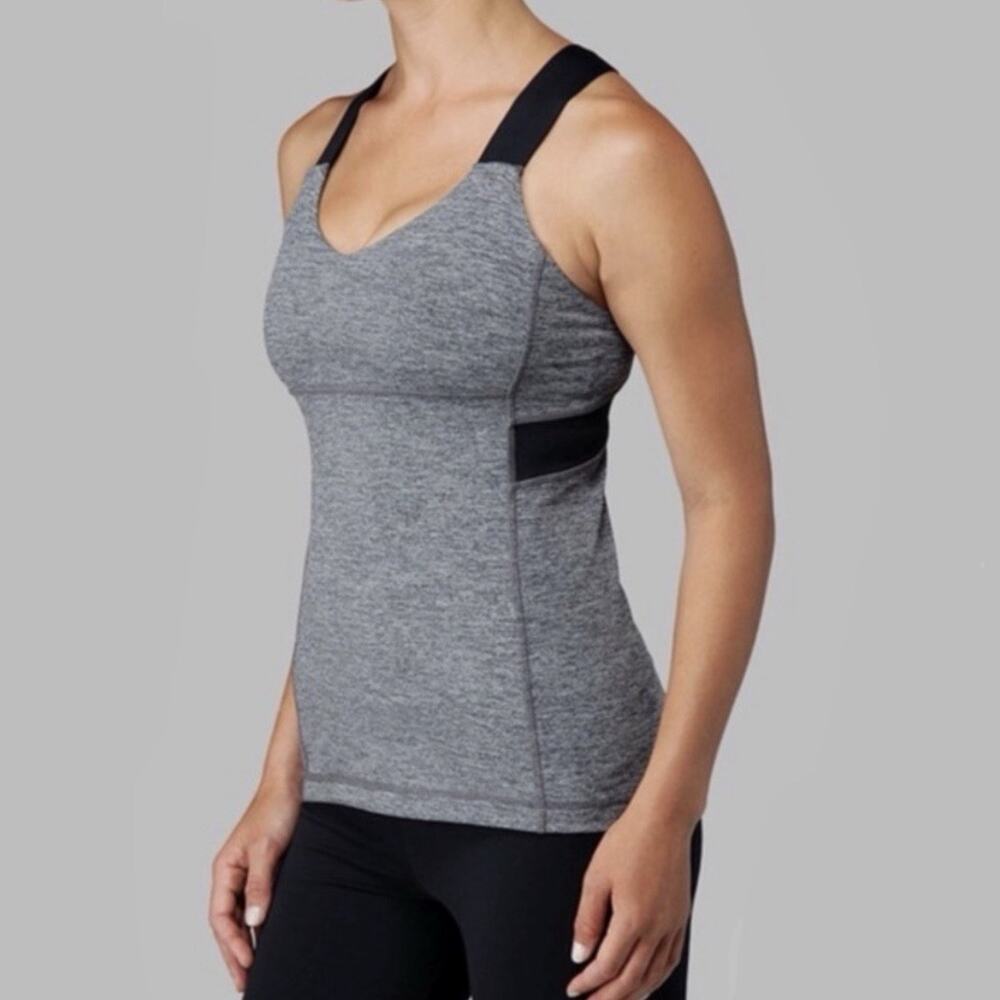Lululemon Push Your Limits Tank Top Womens 10 Ladies Top Grey Black